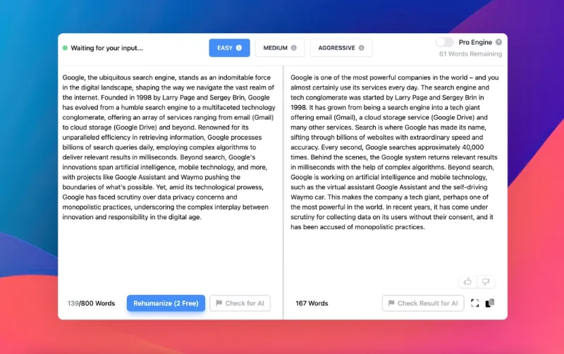 Humanize AI Text with Phrasly AI
